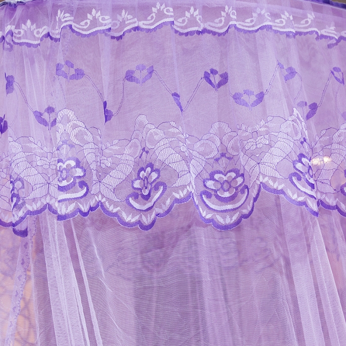 91家纺网 家纺一手货源 找家纺 艾晶美 新款1.2直径吊顶蚊帐紫色