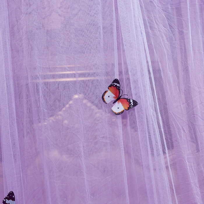 91家纺网 家纺一手货源 找家纺 艾晶美 新款1.2直径吊顶蚊帐紫色