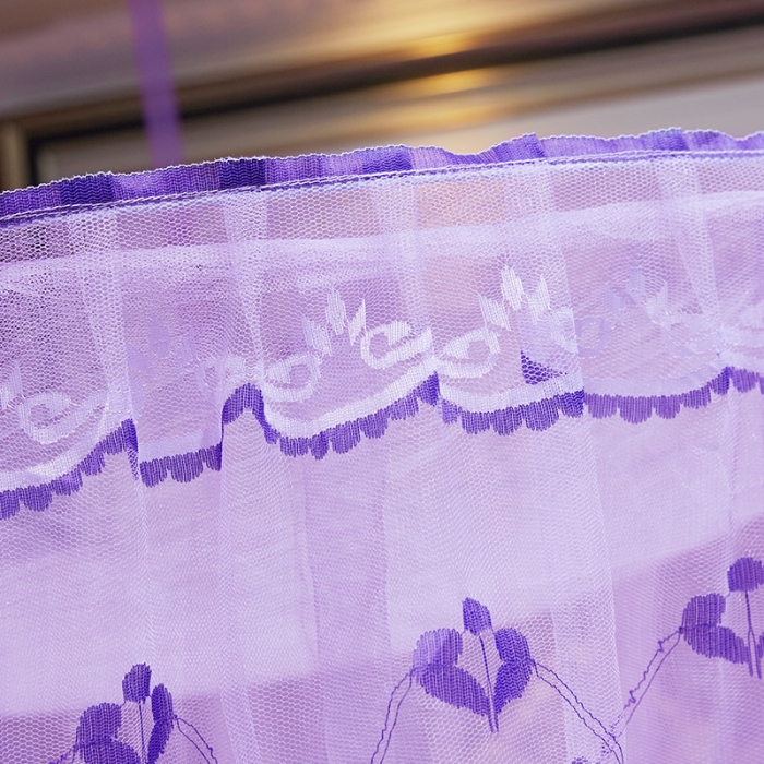 91家纺网 家纺一手货源 找家纺 艾晶美 新款1.2直径吊顶蚊帐紫色