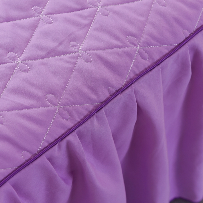 91家纺网 家纺一手货源 找家纺 艾晶美 2018冬款夹棉床裙三件套 丛林烈鸟-紫色