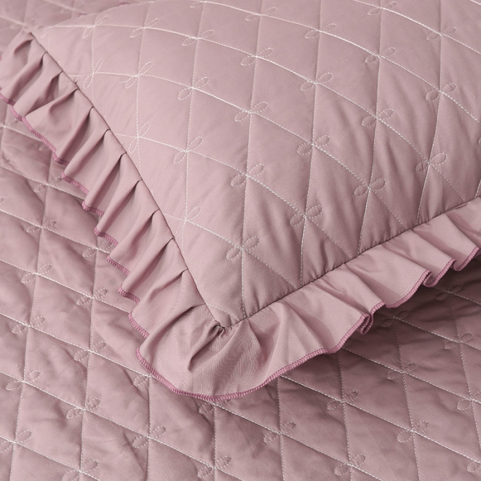 91家纺网 家纺一手货源 找家纺 艾晶美 2018冬款夹棉床裙三件套 骑士-浅紫