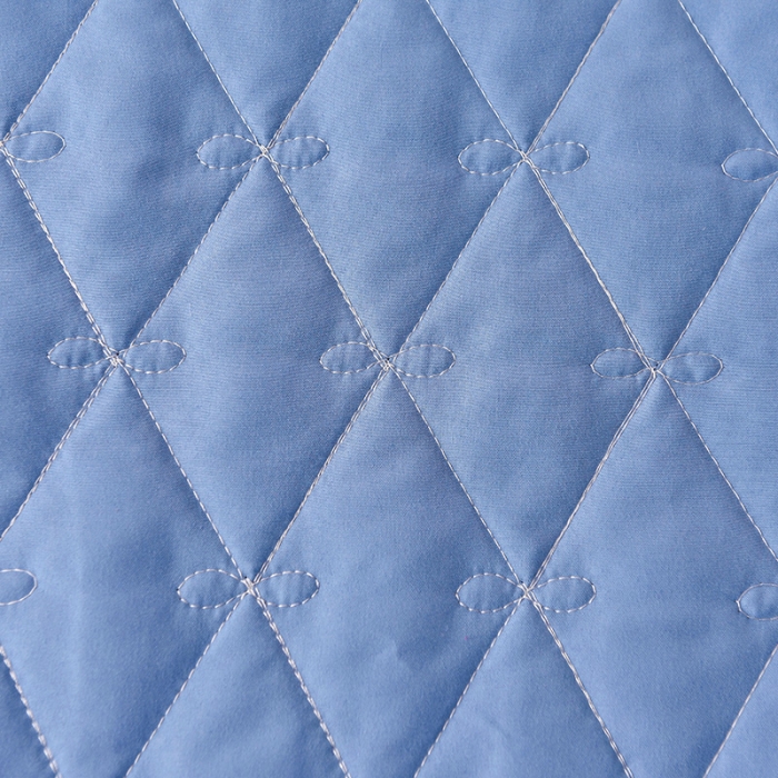 91家纺网 家纺一手货源 找家纺 艾晶美 2018冬款夹棉床裙三件套 小蜜蜂-天蓝