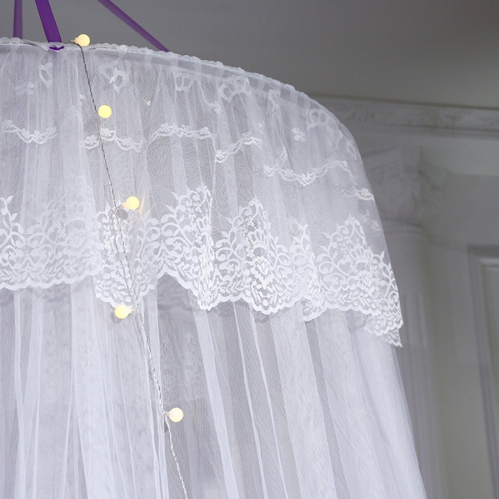 91家纺网 家纺一手货源 找家纺 艾晶美家纺 三开门渐变色吊顶蚊帐 琉纱-紫