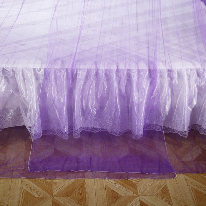 91家纺网 家纺一手货源 找家纺 艾晶美家纺 三开门渐变色吊顶蚊帐 琉纱-紫