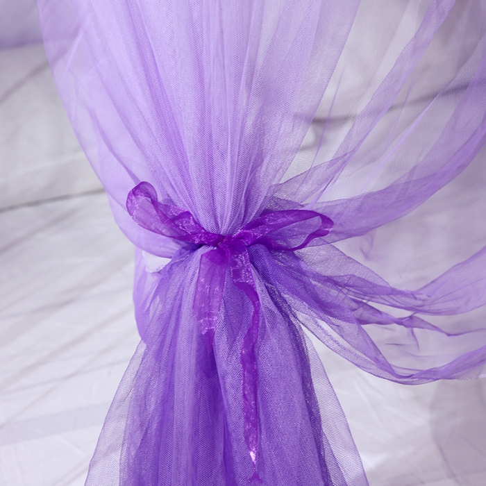 91家纺网 家纺一手货源 找家纺 艾晶美家纺 三开门渐变色吊顶蚊帐 琉纱-紫