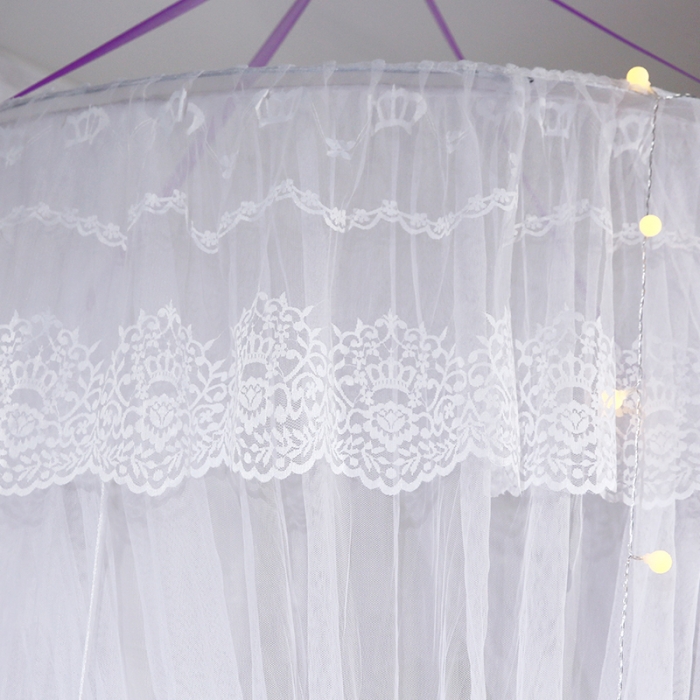 91家纺网 家纺一手货源 找家纺 艾晶美家纺 三开门渐变色吊顶蚊帐 琉纱-紫