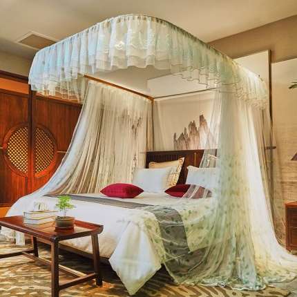 91家纺网 家纺一手货源 找家纺 （总）艾晶美家纺  2019新款印花轨道落地蚊帐