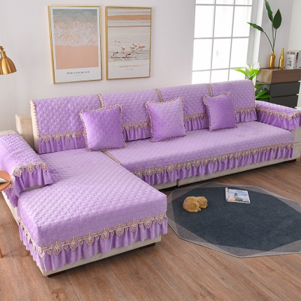 共鸣沙发垫 2019新款水晶绒沙发垫水晶绒 魅紫