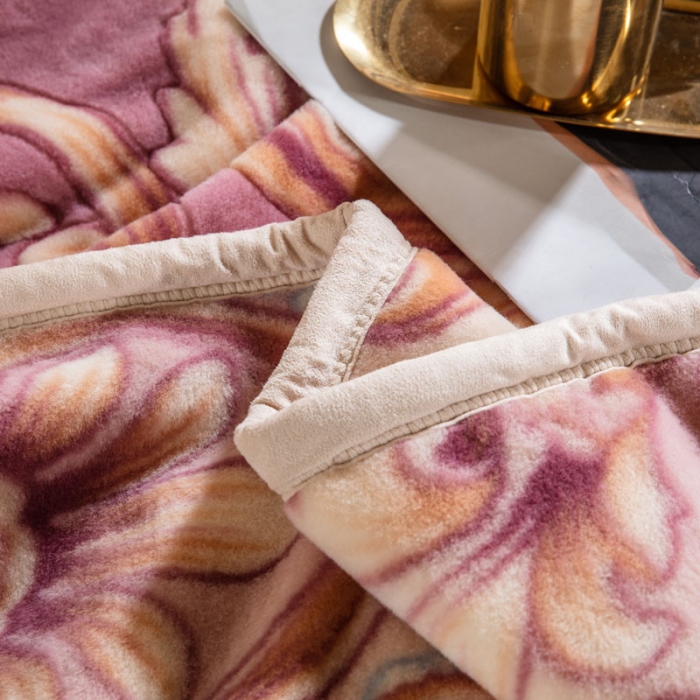 91家纺网 家纺一手货源 找家纺 凯轩家纺 单层纯羊毛毛毯毯子.全羊毛毛毯毯子 金色年华