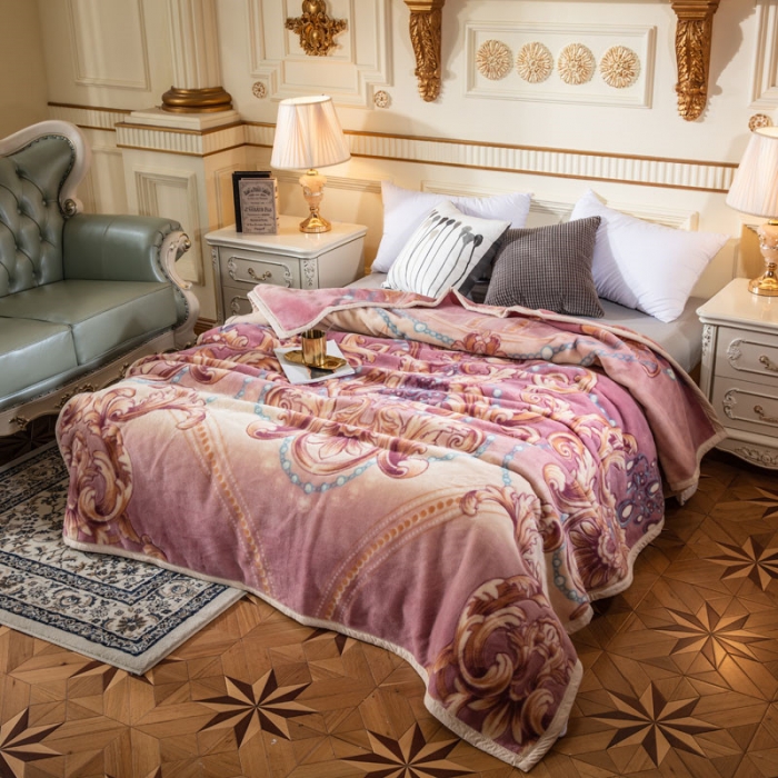 91家纺网 家纺一手货源 找家纺 凯轩家纺 单层纯羊毛毛毯毯子.全羊毛毛毯毯子 金色年华