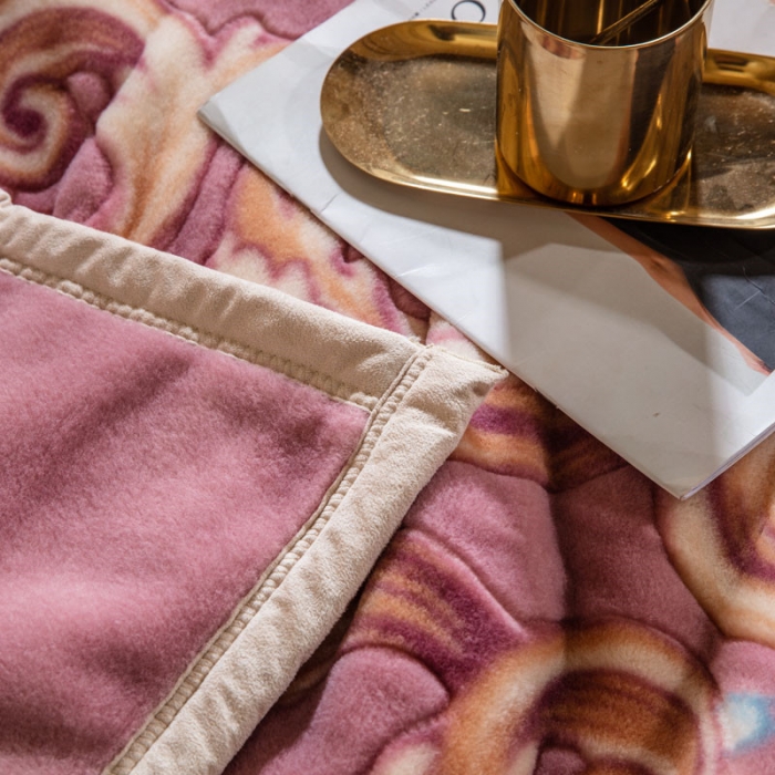 91家纺网 家纺一手货源 找家纺 凯轩家纺 单层纯羊毛毛毯毯子.全羊毛毛毯毯子 金色年华