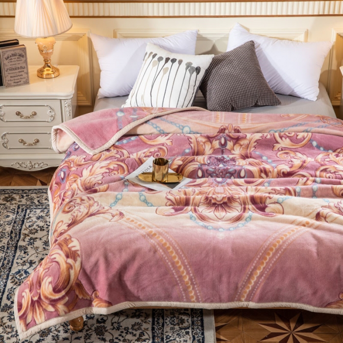 91家纺网 家纺一手货源 找家纺 凯轩家纺 单层纯羊毛毛毯毯子.全羊毛毛毯毯子 金色年华