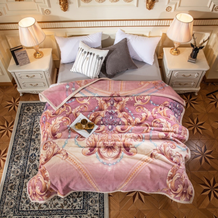 91家纺网 家纺一手货源 找家纺 凯轩家纺 单层纯羊毛毛毯毯子.全羊毛毛毯毯子 金色年华