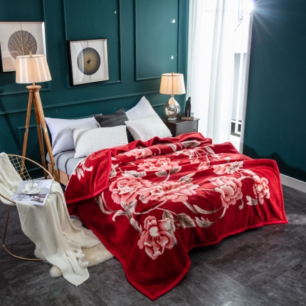 91家纺网 家纺一手货源 找家纺 凯轩毛毛毯毯子 2019新款双层纯羊毛毛毯毯子 奏响爱情