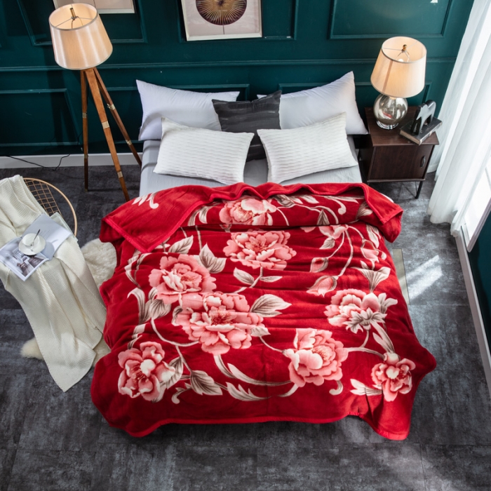 91家纺网 家纺一手货源 找家纺 凯轩毛毛毯毯子 2019新款双层纯羊毛毛毯毯子 奏响爱情