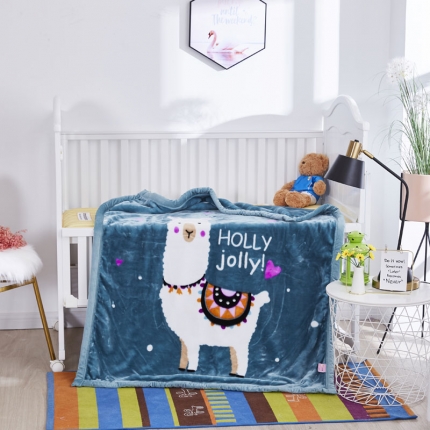 91家纺网 家纺一手货源 找家纺 凯轩毛毛毯毯子 2019新款加厚儿童云毛毯毯子 小羊驼