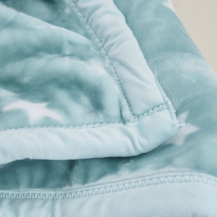 91家纺网 家纺一手货源 找家纺 凯轩毛毛毯毯子 2019新款加厚儿童云毛毯毯子 星星鸭-绿