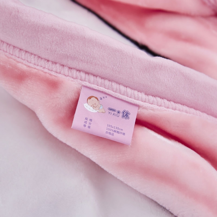 91家纺网 家纺一手货源 找家纺 凯轩毛毛毯毯子 2019新款加厚儿童云毛毯毯子 快乐小象-粉