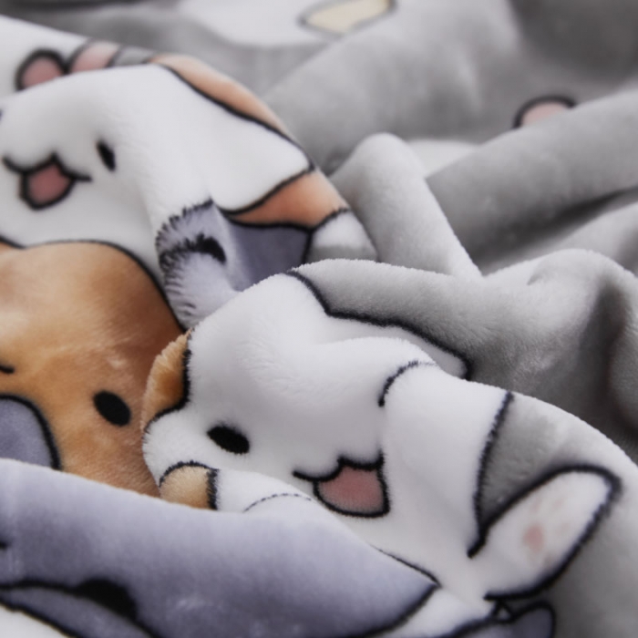 91家纺网 家纺一手货源 找家纺 凯轩毛毛毯毯子 2019新款加厚儿童云毛毯毯子 猫咪控