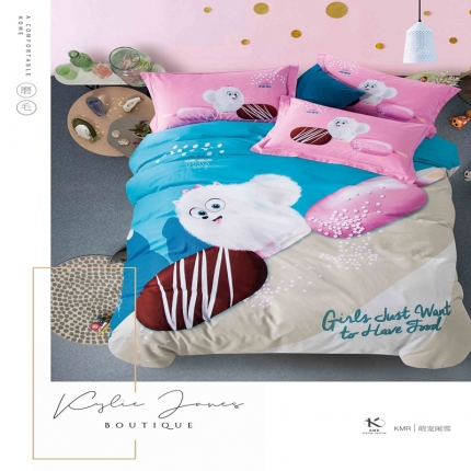 91家纺网 家纺一手货源 找家纺 （总）威克凯丽 2018新款生态磨毛公版定位四件套