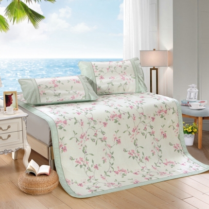 91家纺网 家纺一手货源 找家纺 （总）威克凯丽  印花三明治冰丝席