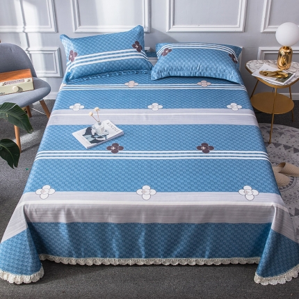 91家纺网 家纺一手货源 找家纺 （总）懒猫 2020新款竹语提花花边床单款冰丝席