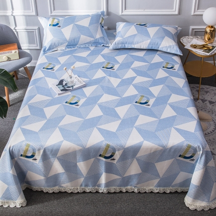 91家纺网 家纺一手货源 找家纺 （总）懒猫 2020新款竹语提花花边床单款冰丝席