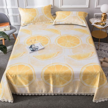 91家纺网 家纺一手货源 找家纺 （总）懒猫 2020新款竹语提花花边床单款冰丝席