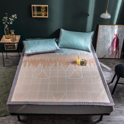 91家纺网 家纺一手货源 找家纺 懒猫家纺 2020新款600D太合养生冰丝席 木本