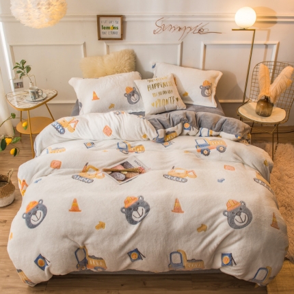 91家纺网 家纺一手货源 找家纺 （总）懒猫家纺2020立体雪花绒法莱绒水晶绒四件套升级床笠款