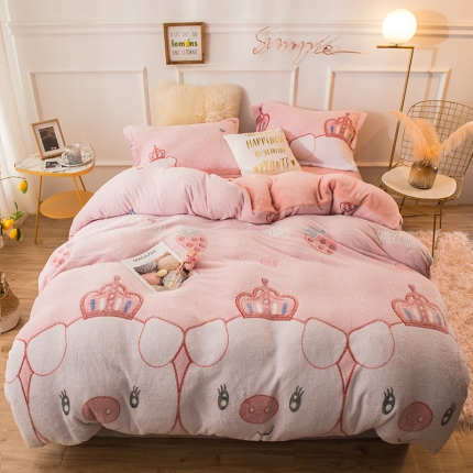 91家纺网 家纺一手货源 找家纺 （总）懒猫家纺2020立体雪花绒法莱绒水晶绒四件套升级床笠款