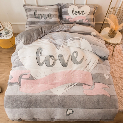 91家纺网 家纺一手货源 找家纺 （总）懒猫家纺 2020新款大版雪花绒四件套床笠款