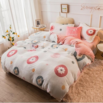 91家纺网 家纺一手货源 找家纺 （总）懒猫家纺 2020新款雪花绒四件套床笠款