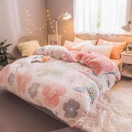 91家纺网 家纺一手货源 找家纺 懒猫家纺 2020新款雪花绒四件套 爱丽丝-仙境