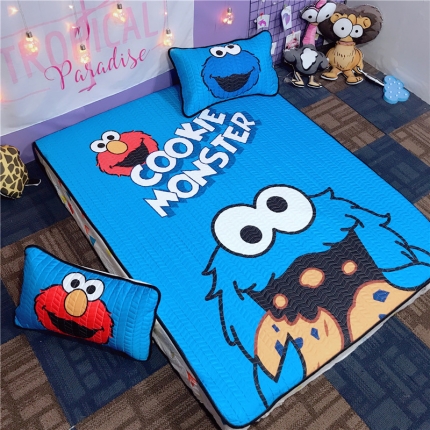 91家纺网 家纺一手货源 找家纺 （总）金爱家家纺 可机洗大版卡通冰丝空调凉席软实拍图1