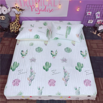 91家纺网 家纺一手货源 找家纺 （总）金爱家家纺 可机洗大版卡通冰丝空调凉席软实拍图1