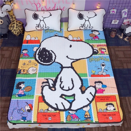 91家纺网 家纺一手货源 找家纺 （总）金爱家家纺 可机洗大版卡通冰丝空调凉席软实拍图1