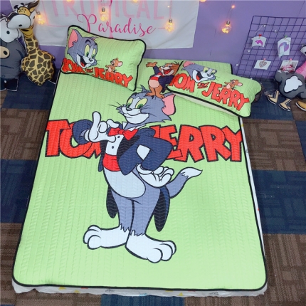 91家纺网 家纺一手货源 找家纺 （总）金爱家家纺 可机洗大版卡通冰丝空调凉席软实拍图1