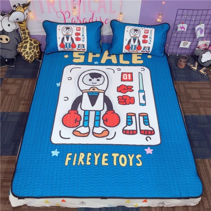 91家纺网 家纺一手货源 找家纺 （总）金爱家家纺 可机洗大版卡通冰丝空调凉席软实拍图1