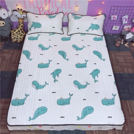 91家纺网 家纺一手货源 找家纺 （总）金爱家家纺 可机洗大版卡通冰丝空调凉席软实拍图1