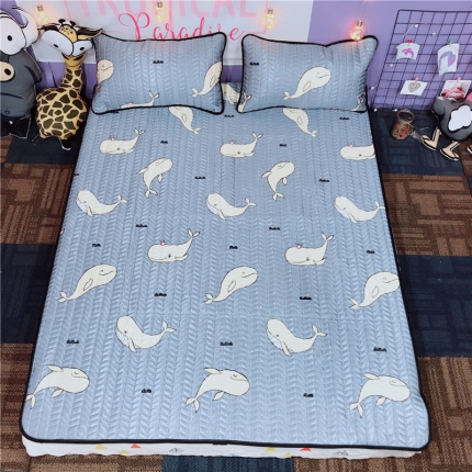 91家纺网 家纺一手货源 找家纺 （总）金爱家家纺 可机洗大版卡通冰丝空调凉席软实拍图1