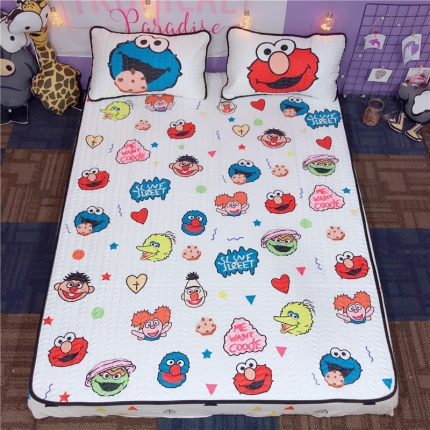 91家纺网 家纺一手货源 找家纺 （总）金爱家家纺 可机洗大版卡通冰丝空调凉席软实拍图1