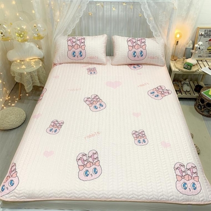 91家纺网 家纺一手货源 找家纺 （总）金爱家家纺 可机洗大版卡通冰丝空调凉席软实拍图1