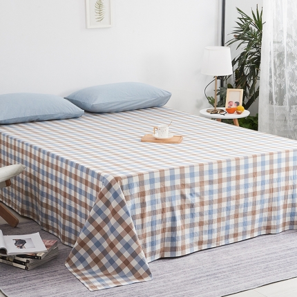 91家纺网 家纺一手货源 找家纺 无印色织全棉水洗棉床单单件纯棉被单床罩13861965070