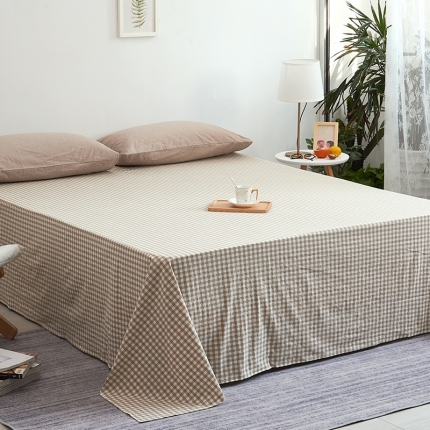 91家纺网 家纺一手货源 找家纺 无印色织全棉水洗棉床单单件纯棉被单床罩13861965070