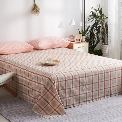 91家纺网 家纺一手货源 找家纺 无印色织全棉水洗棉床单单件纯棉被单床罩13861965070