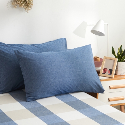 91家纺网 家纺一手货源 找家纺 MR.PIG 全尺寸定制单品全棉色织枕套纯棉这套水洗棉枕头套