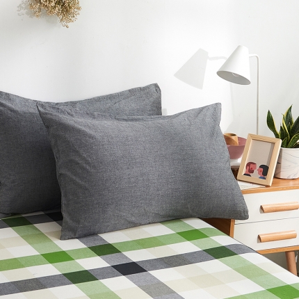 91家纺网 家纺一手货源 找家纺 MR.PIG 全尺寸定制单品全棉色织枕套纯棉这套水洗棉枕头套