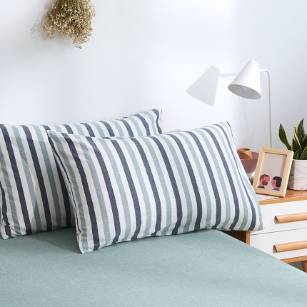 91家纺网 家纺一手货源 找家纺 MR.PIG 全尺寸定制单品全棉色织枕套纯棉这套水洗棉枕头套