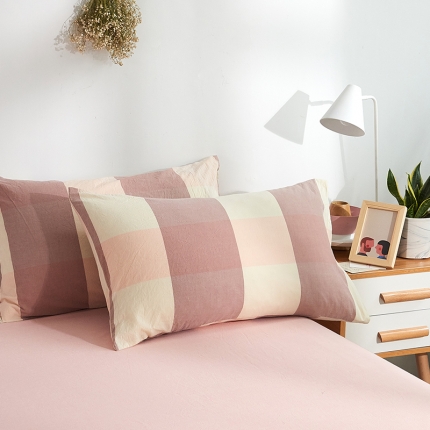 91家纺网 家纺一手货源 找家纺 MR.PIG 全尺寸定制单品全棉色织枕套纯棉这套水洗棉枕头套